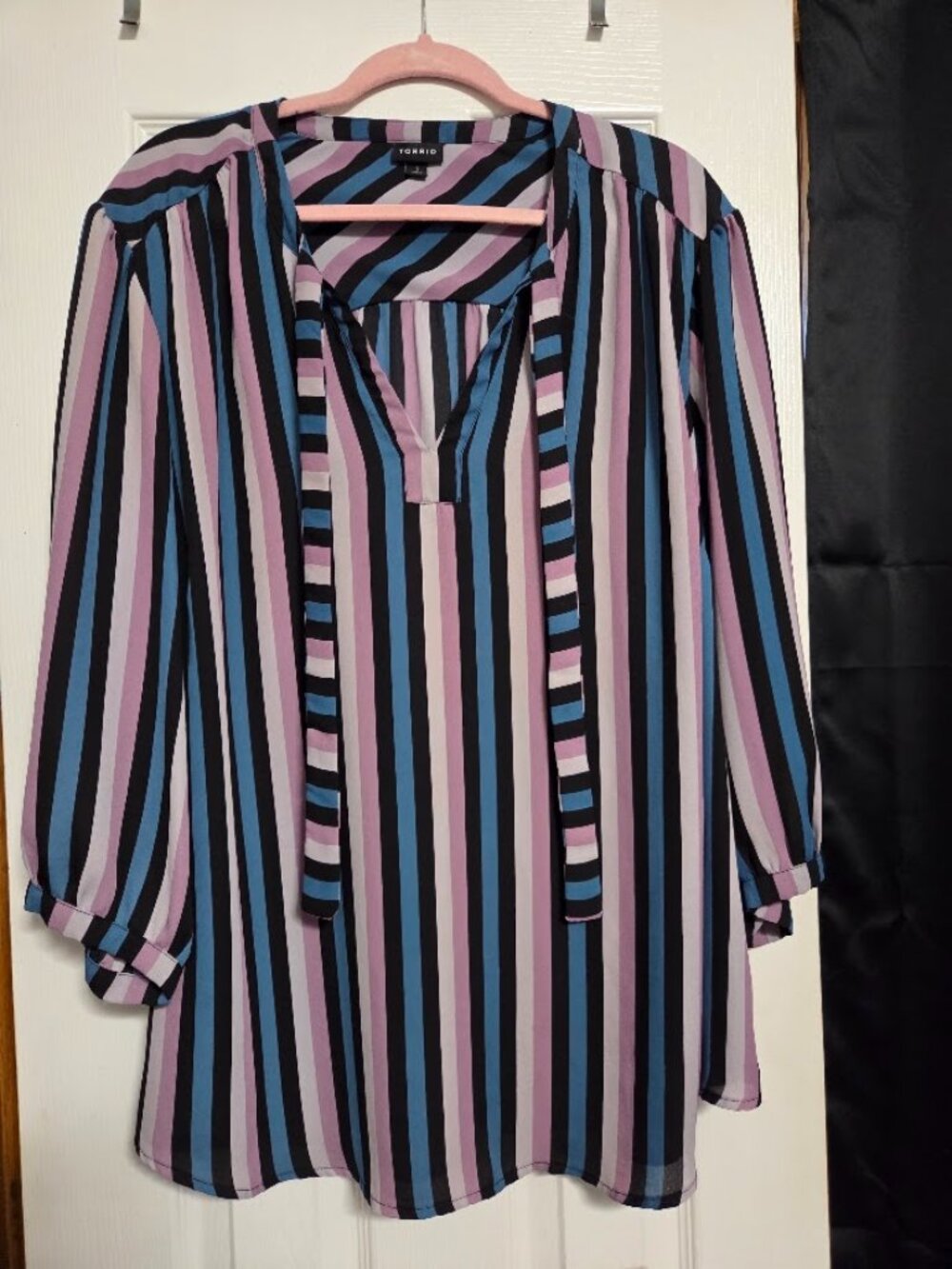 Torrid Multicolor Striped Georgette Tunic Blouse – Size 3 / 3X